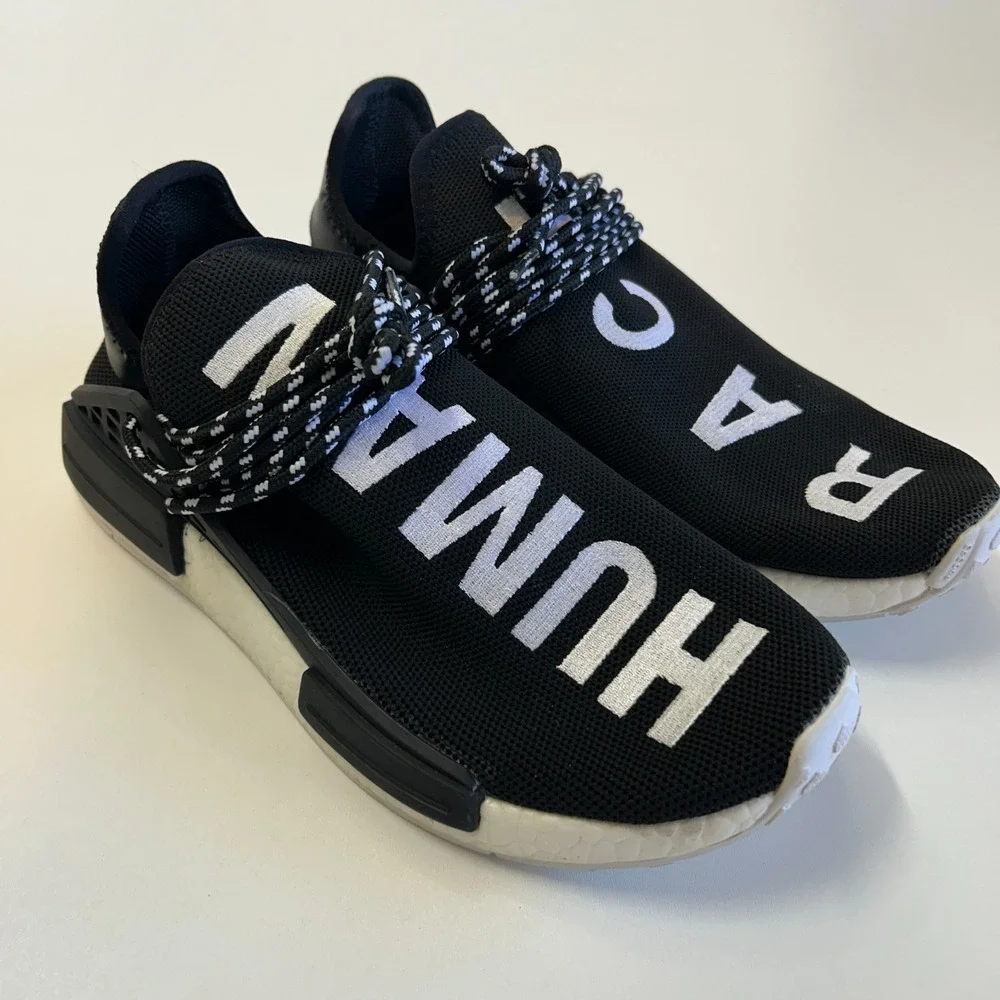 Adidas NMD Human Race Pharrell Williams Black Mens Size 9.5 Sneakers BB6959